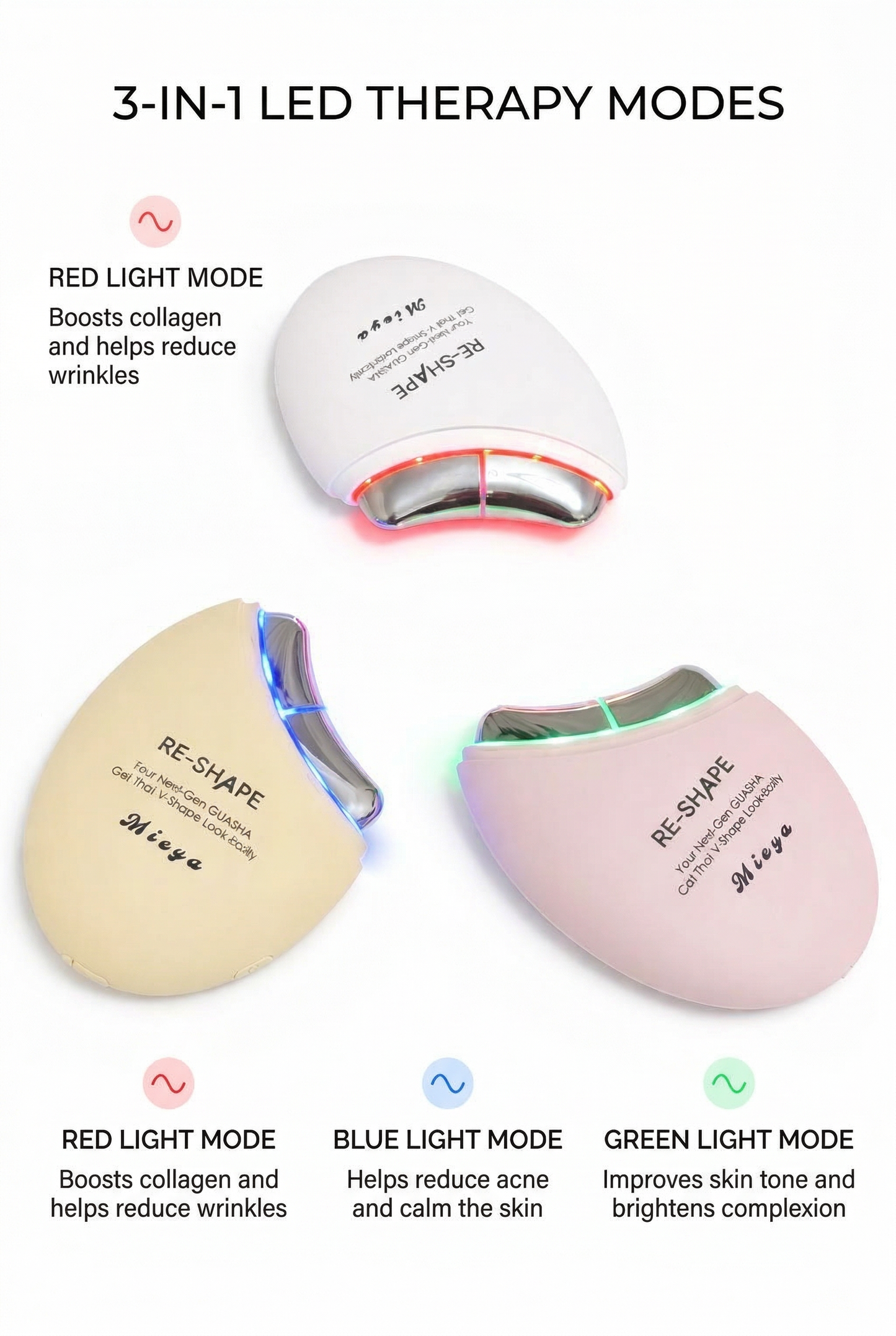 Mieya Re-Shape 3-in-1 Heat & LED Electric Gua Sha