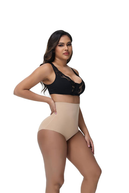 Plus size MIEYA® Seamless Body Shaper panties with high-waist tummy contro