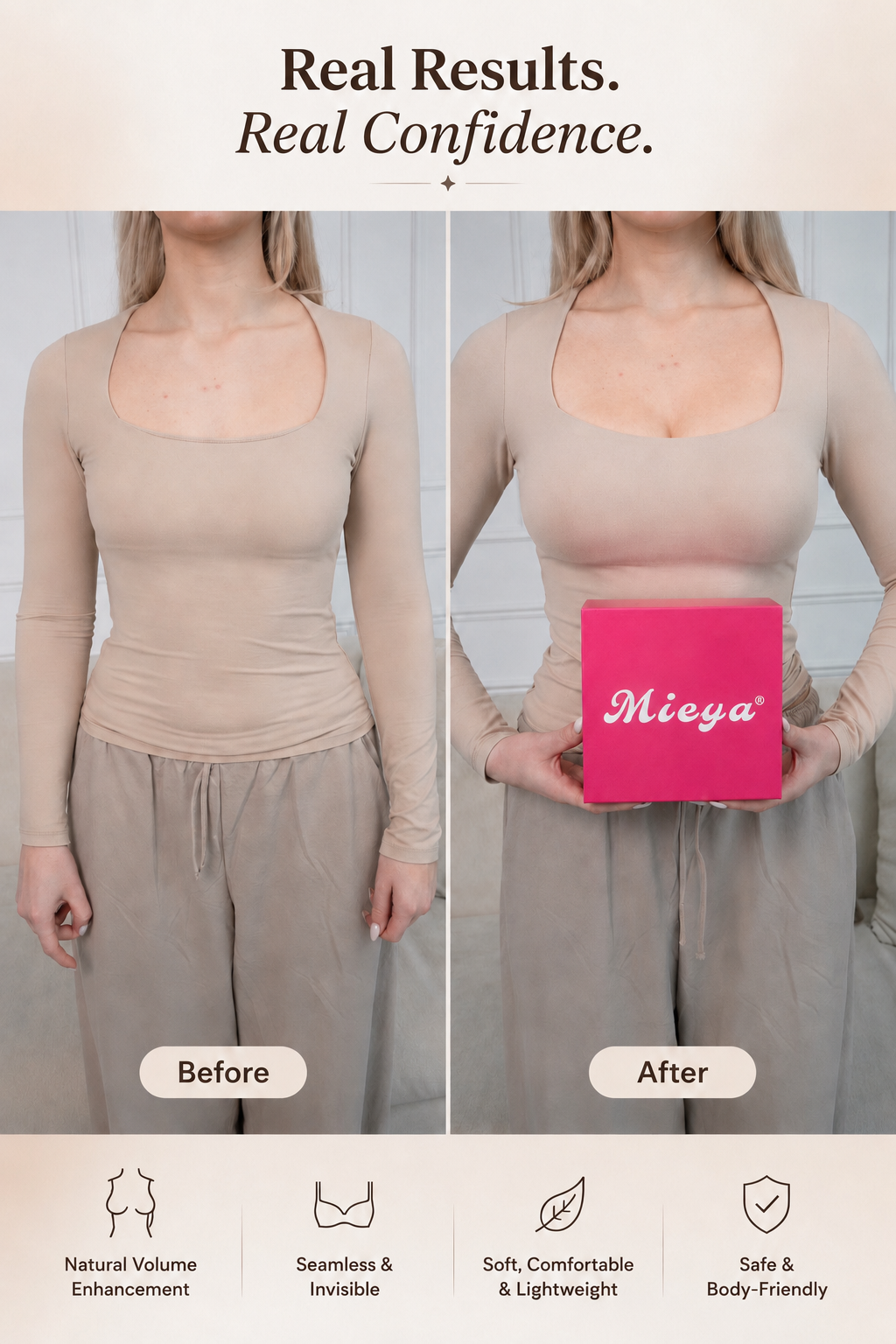 MIEYA® Double Side Adhesive Silicone Lift Bra Pad for Women
