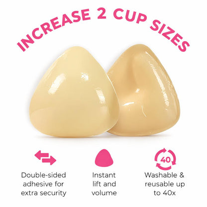 Mieya Double Side Adhesive Sticky Pushup Silicone Bra Instant Sticky Triangle Nipple Cover Bra Pad for Women - Duo pack