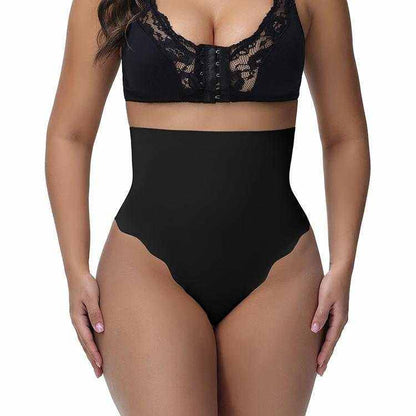MIEYA® high waist postpartum shapewear plus size seamless tummy control body shaper panties in beige and black