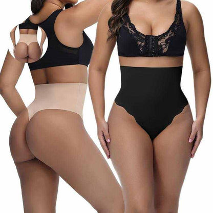 MIEYA High Waist Postpartum Shapewear plus size seamless tummy control body shaper panties in black