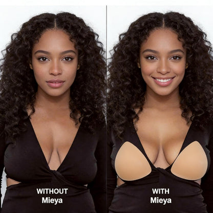 Mieya Double Side Adhesive Sticky Pushup Silicone Bra Instant Sticky Triangle Nipple Cover Bra Pad for Women - Duo pack