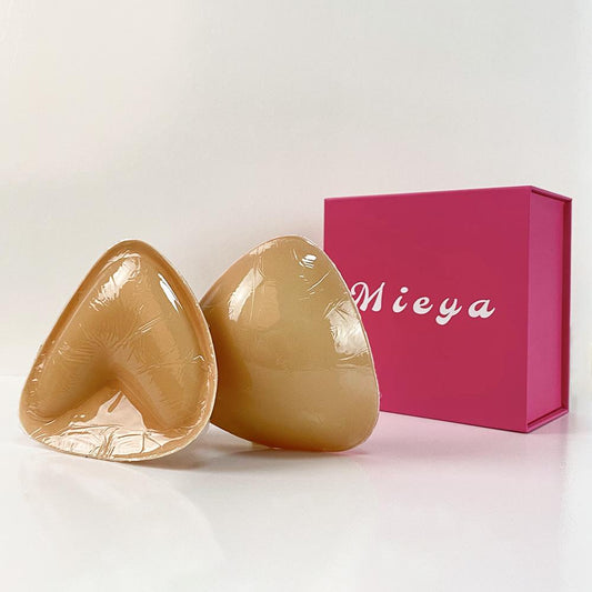 Mieya Double Side Adhesive Sticky Pushup Silicone Bra Instant Sticky Triangle Nipple Cover Bra Pad for Women